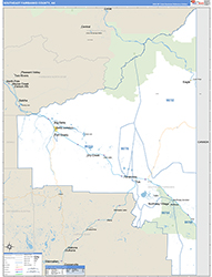 Southeast FairbanksBorough (County), AK Wall Map Zip Code Basic Style 2026